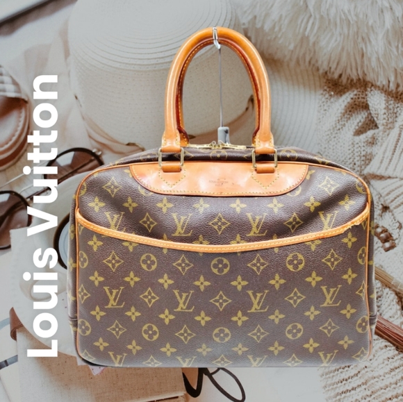 💯 LOUIS VUITTON LV Deauville Brown Monogram Hand Bag - Picture 1 of 14